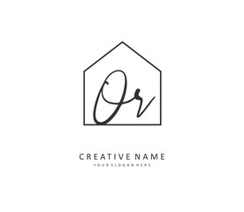 OR Initial letter handwriting and signature logo. A concept handwriting initial logo with template element.