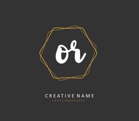 OR Initial letter handwriting and signature logo. A concept handwriting initial logo with template element.