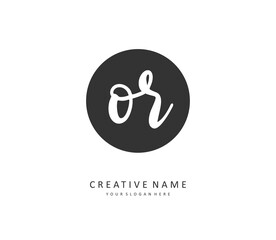 Fototapeta premium OR Initial letter handwriting and signature logo. A concept handwriting initial logo with template element.