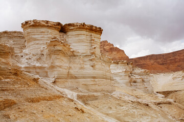 Huge sandy canyon in ancient mountains