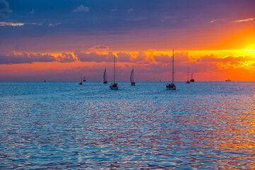 Seascape at sunset, Gelendzhik Bay. 