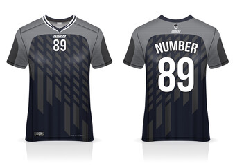 Soccer jersey design template, uniform front and back view 