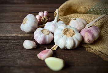 garlic on a table