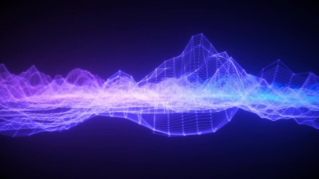 3D data center waving motion background, big data, blockchain technology, Artificial intelligence and cloud computing technology.