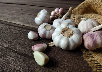 garlic on a table