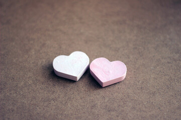 Obraz premium Little heart shaped objects, valentine's day concept