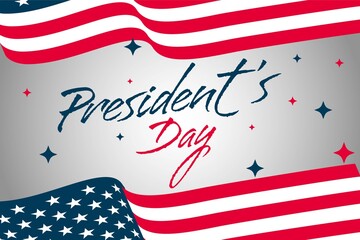 Simple presidents day banner concept with usa flag background design