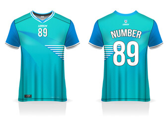 Naklejka premium Soccer jersey design template, uniform front and back view 
