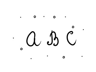 ABC Always Be Careful phrase handwritten. Lettering calligraphy text. Isolated word black modern