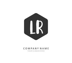 LR Initial letter handwriting and signature logo. A concept handwriting initial logo with template element.