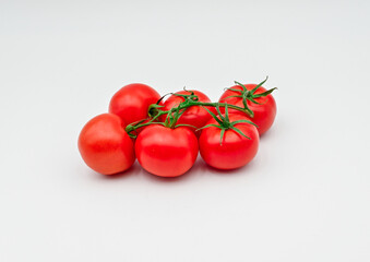 isolated Tomato, tomato big bunch, 6 tomato bunch with full depth of field