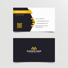 Modern Yellow and White Business Card Template, Professional Visiting Card Design