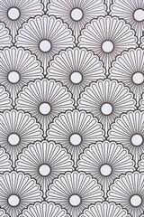 Motif floral régulier noir et blanc sur papier - Arrière plan design graphique