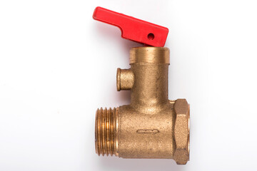 Valves for pipelines of water supply systems on an isolated white background.