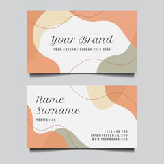 Business card template with pastel color vector