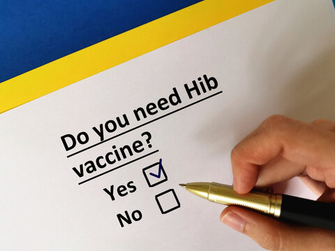 One person is answering question about vaccines. He needs Hib vaccine.