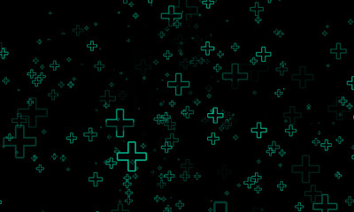 Abstract plus icon pattern with black background