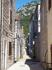 Old town alley in Ston, Croatia