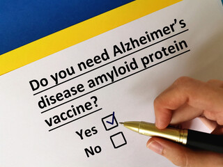 One person is answering question about vaccines. He needs alzheimer's disease amyloid protein vaccine.
