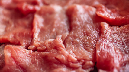 Fresh red sliced beef for cookery chef