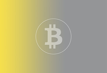 B for Bitcoin one of cryptocurrency on pantone color 2021 background.