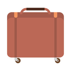 travel vacations suitcase with wheels isolated vector icon