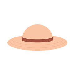 Fototapeta na wymiar travel vacations female hat isolated vector icon