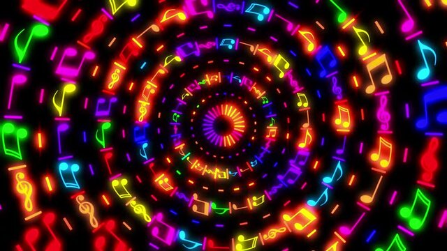 Music Notes Flickering Glowing Looped Video