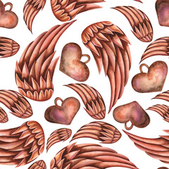 Watercolor Hand Drawn Vintage Elements Jewelry Seamless Pattern