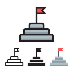 Goal icon with 4 different styles. Filled, outline, glyph and line colored.