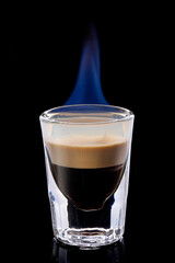 alcoholic cocktail for bar on black background