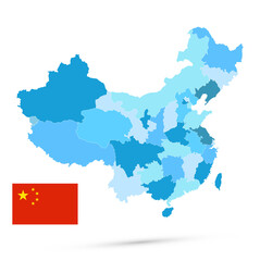 China Administrative Blue Map. No text