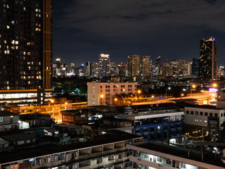 Fototapeta na wymiar Bangkok night view, take pictures from Thailand