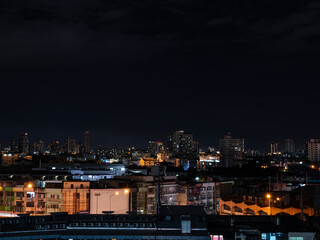 Fototapeta na wymiar Bangkok night view, take pictures from UM tower.
