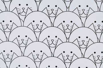 Chats mignons en motif noir et blanc sur papier - Arrière plan design graphique