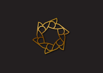 Geometric Luxury logo template gold color,modern, minimalis design