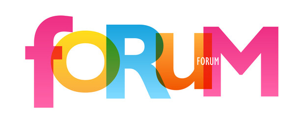 FORUM colorful vector typography banner isolated on white background - obrazy, fototapety, plakaty