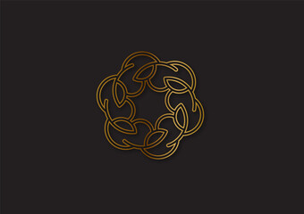 Geometric Luxury logo template gold color,modern, minimalis design