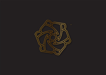 Geometric Luxury logo template gold color,modern, minimalis design