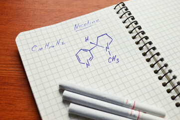 The Drawn Out Chemical Structure Of Nicotine