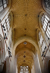 Interior of Bath Abbey at Bath, England