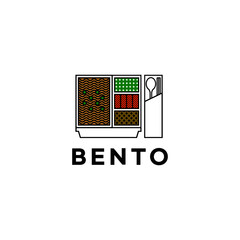 logo for a bento place,  identity, logo box spoon and chopsticks, togobox, box, bento, food, cultery, togobox, bentobox, dosirak, bento, restaurant, logo, noodle, sides, green, vegetables, spoon, 