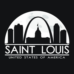 Saint Louis Missouri Skyline Silhouette City Vector Design Art Illustration. - obrazy, fototapety, plakaty