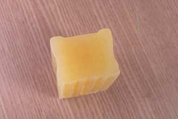 Bar of glycerin soap on the wooden background