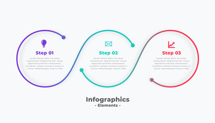 3 steps modern circular connecting infographic template