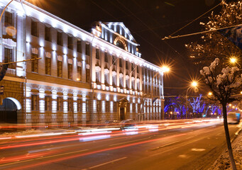 Fototapeta na wymiar Rostov-on-Don in the Christmas illuminations