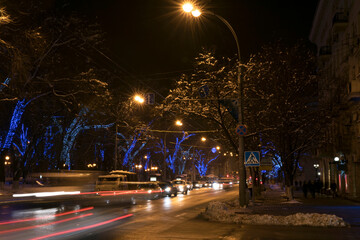 Fototapeta na wymiar Rostov-on-Don in the Christmas illuminations