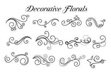 decorative swirl floral ornaments collection