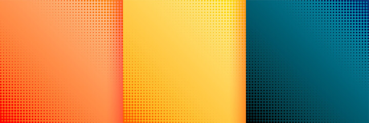 nice halftone wallpaper background set of three
