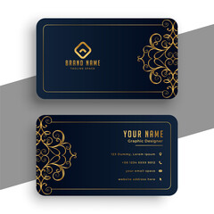 decorative premium black and gold business card